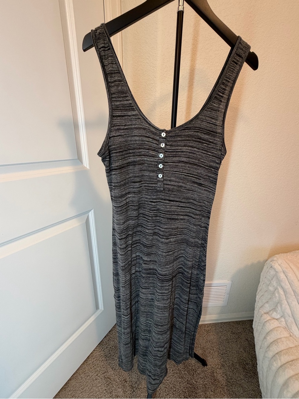 O’Neill Gray Sheer Knit Maxi Dress Cover Up Sleeveless Size M